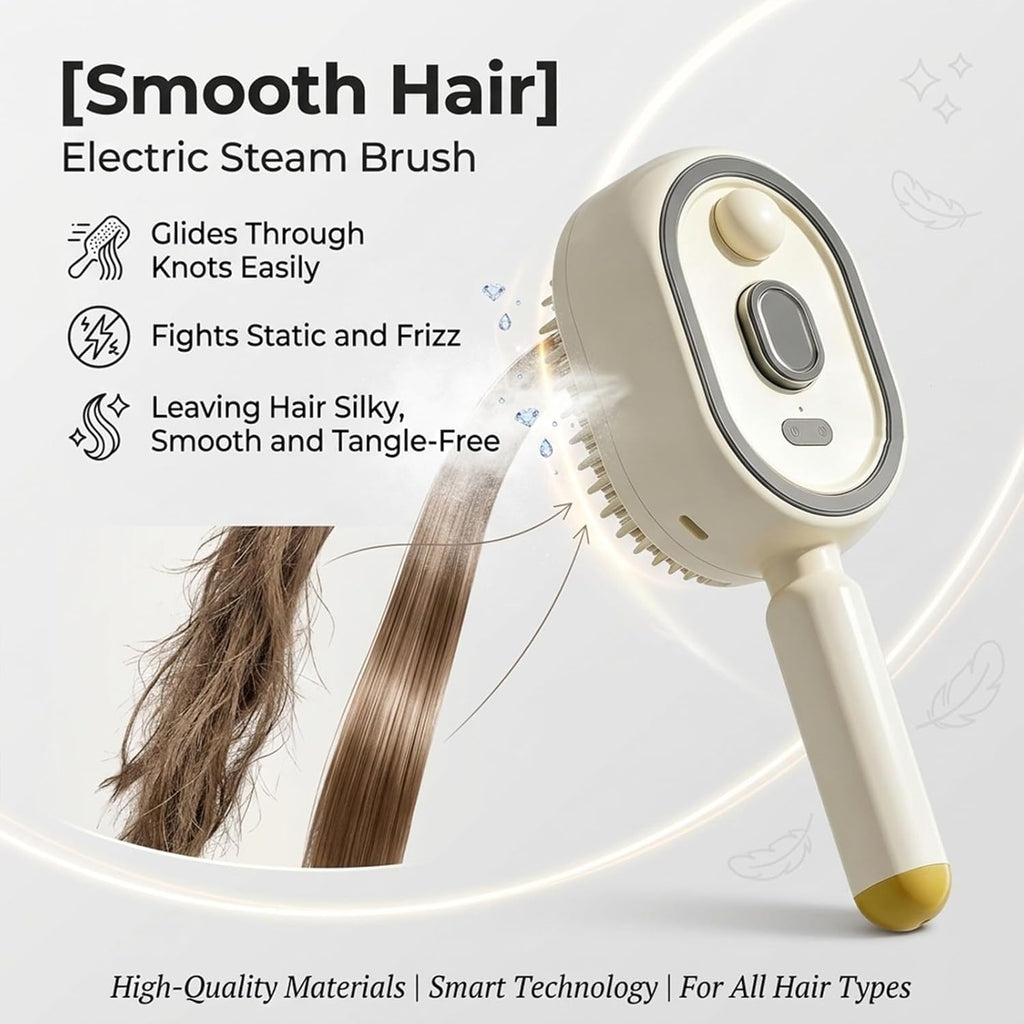 2026 New Electric Steam Brush, Electric Steam Brushs for Hair, Rechargeable Steam Hair Straightener with Water Spray, Detangling Steam Brush for Reduce Frizz, Nourishes Hairs (Pink)